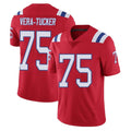 NE.Patriots #75 Alijah Vera-Tucker Player Red Vapor Untouchable Home Game Gdoa Stitched Jerseys