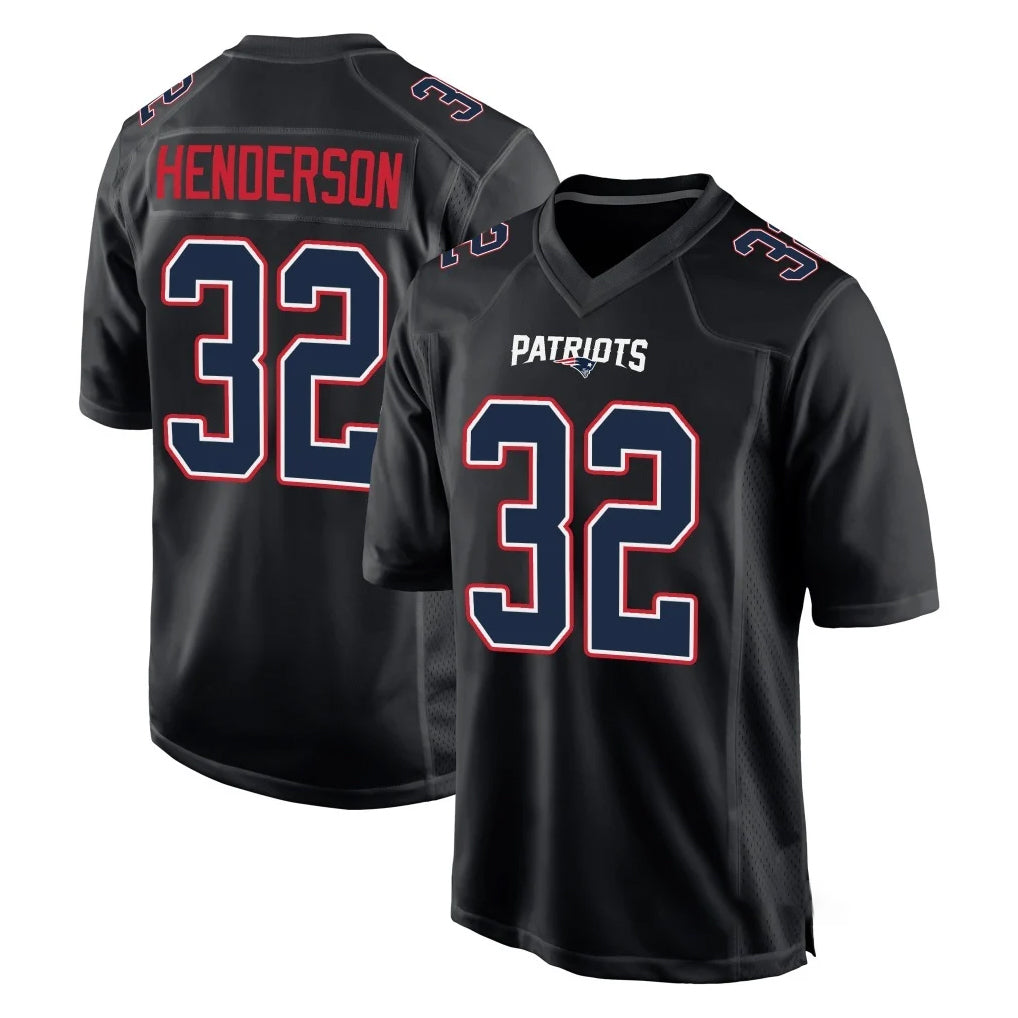 NE.Patriots #32 TreVeyon Henderson Player Carbon Fashion Limited Home Game Gdoa Stitched Jerseys