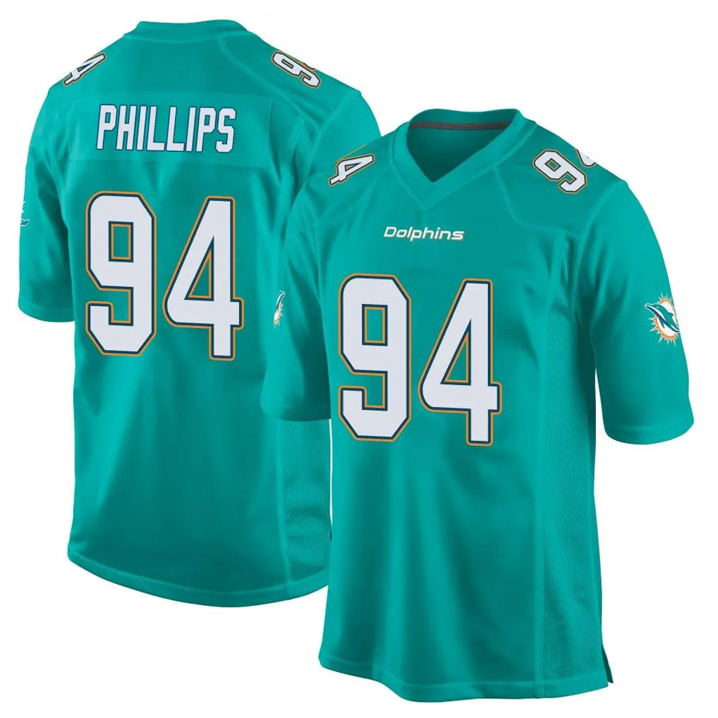 M.Dolphins #94 Jordan Phillips Player Aqua Team Color Home Game Gdoa Stitched Jerseys