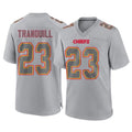 KC.Chiefs #23 Drue Tranquill Player Gray Atmosphere Fashion Game Gdoa Stitched Jerseys