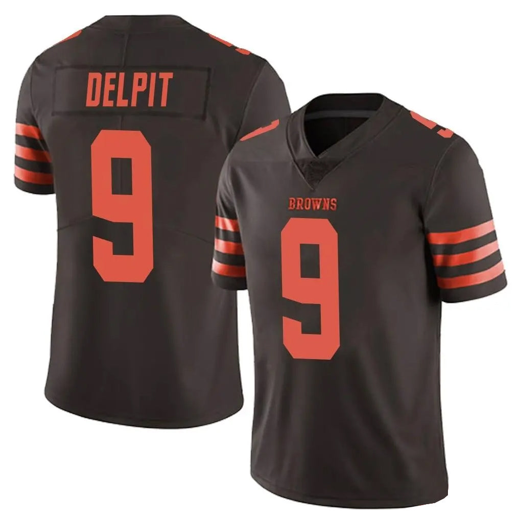 C.Browns #9 Grant Delpit Player Browns Color Rush Limited Home Game Gdoa Stitched Jerseys