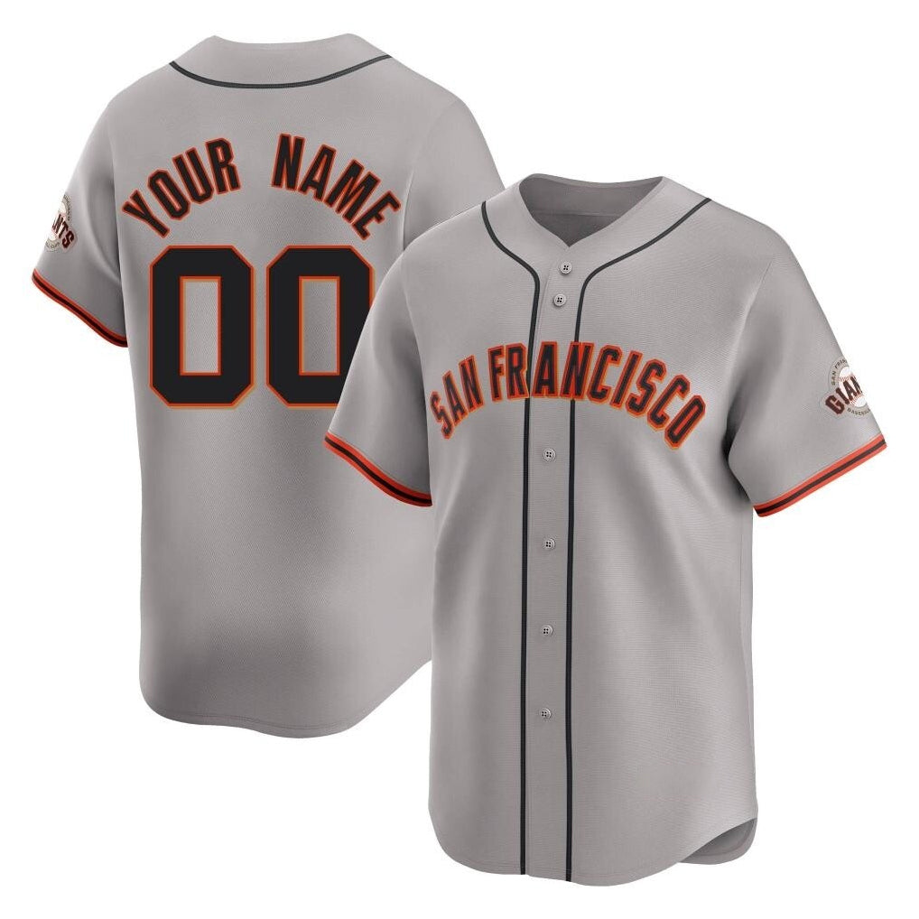 Custom SF.Giants Gray Limited Home Game Any Name & Number Gdoa Stitched Jerseys