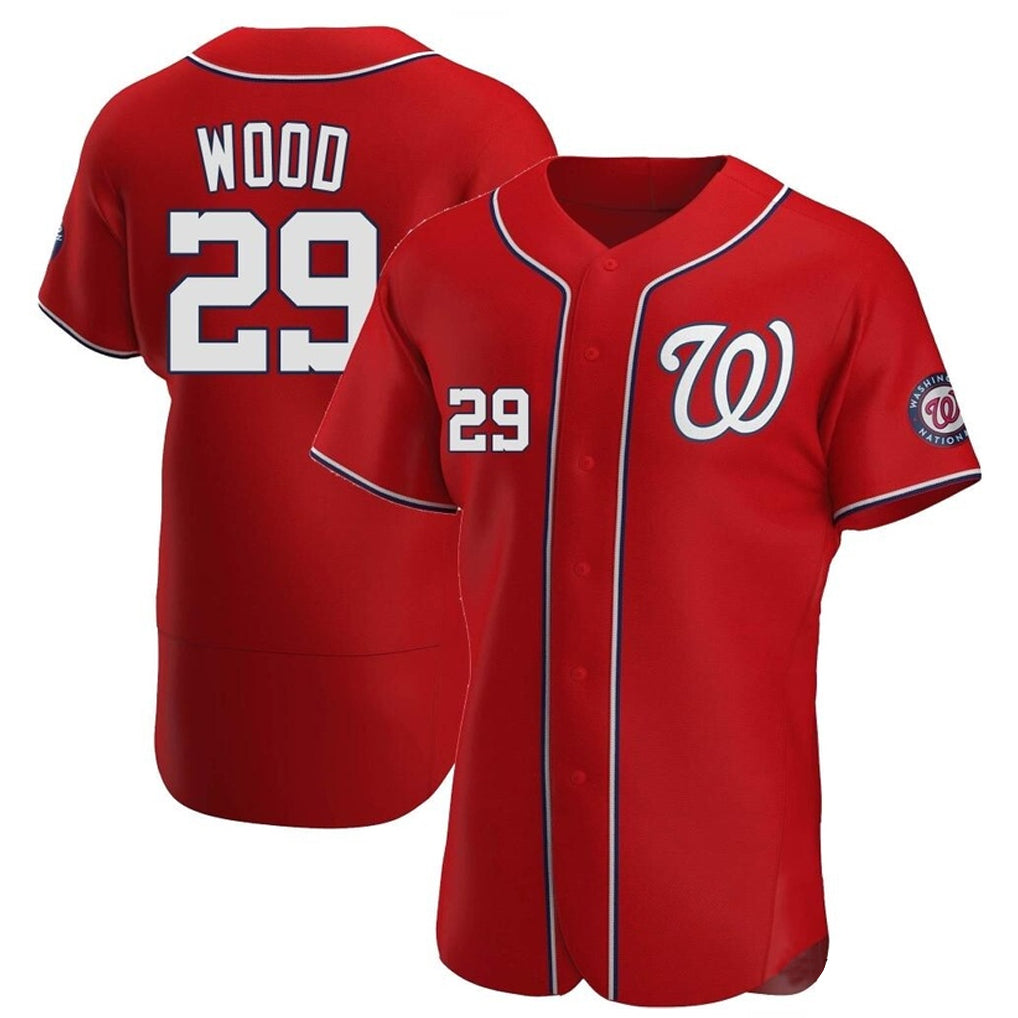 W.Nationals #29 James Wood Player Red Alternate Elite Fdoa Stitched Jerseys