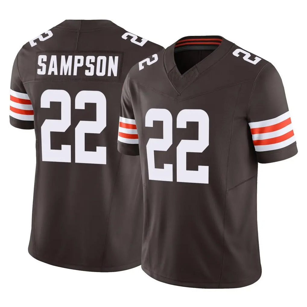 C.Browns #22 Dylan Sampson Player Brown Vapor F.U.S.E. Limited Home Game Gdoa Stitched Jerseys