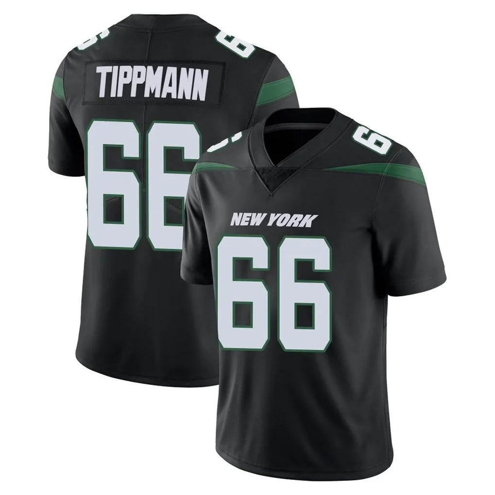 NY.Jets #66 Joe Tippmann Player Stealth Black Limited Vapor Home Game Gdoa Stitched Jerseys