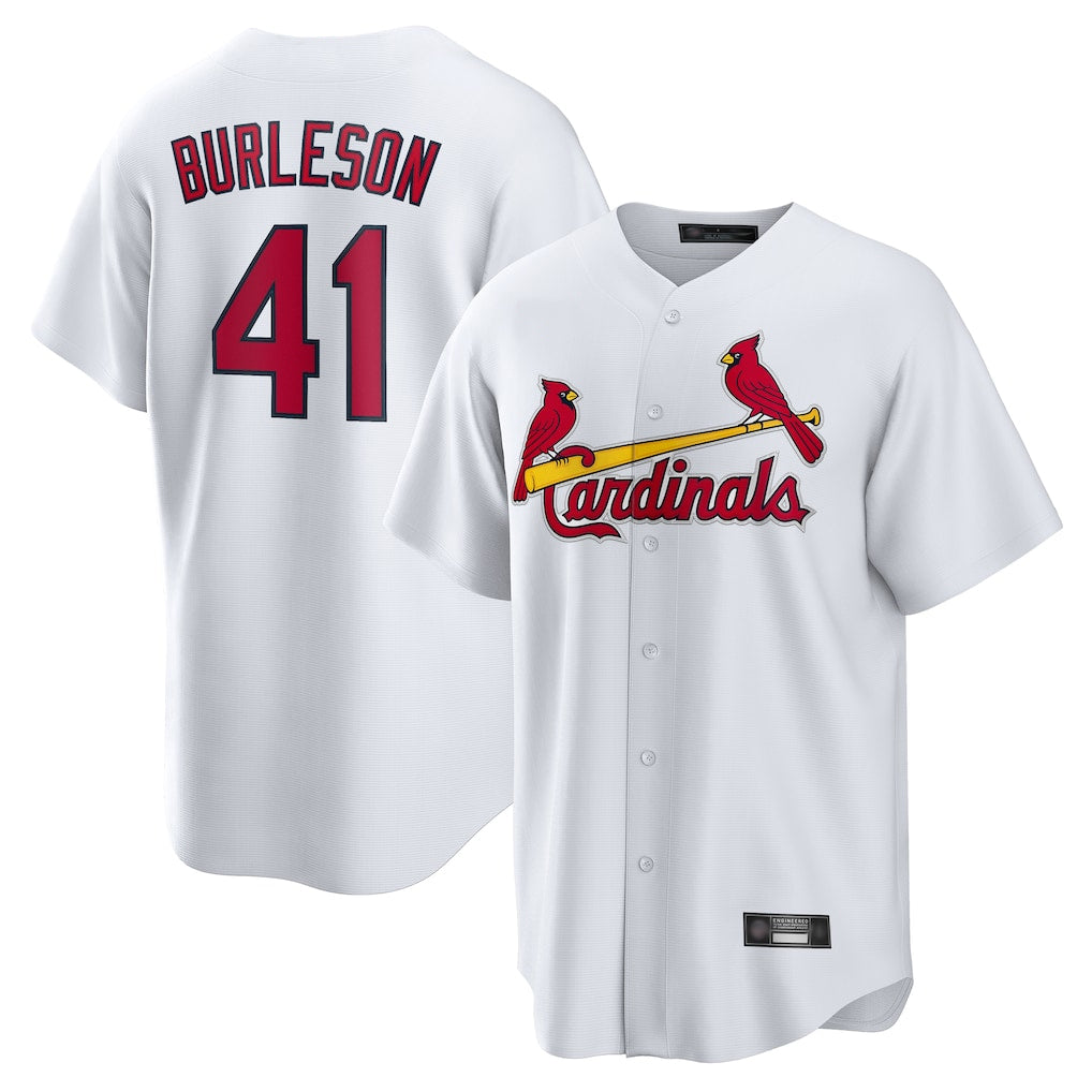St. Louis Cardinals #41 Alec Burlesona Player White Home Game Fdoa Stitched Jerseys