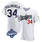 LA.Dodgers #34 Fernando Valenzuela Player Gold White World Series Meet 2026 Collection Stadium Limited Elite Fdoa Stitched Jerseys