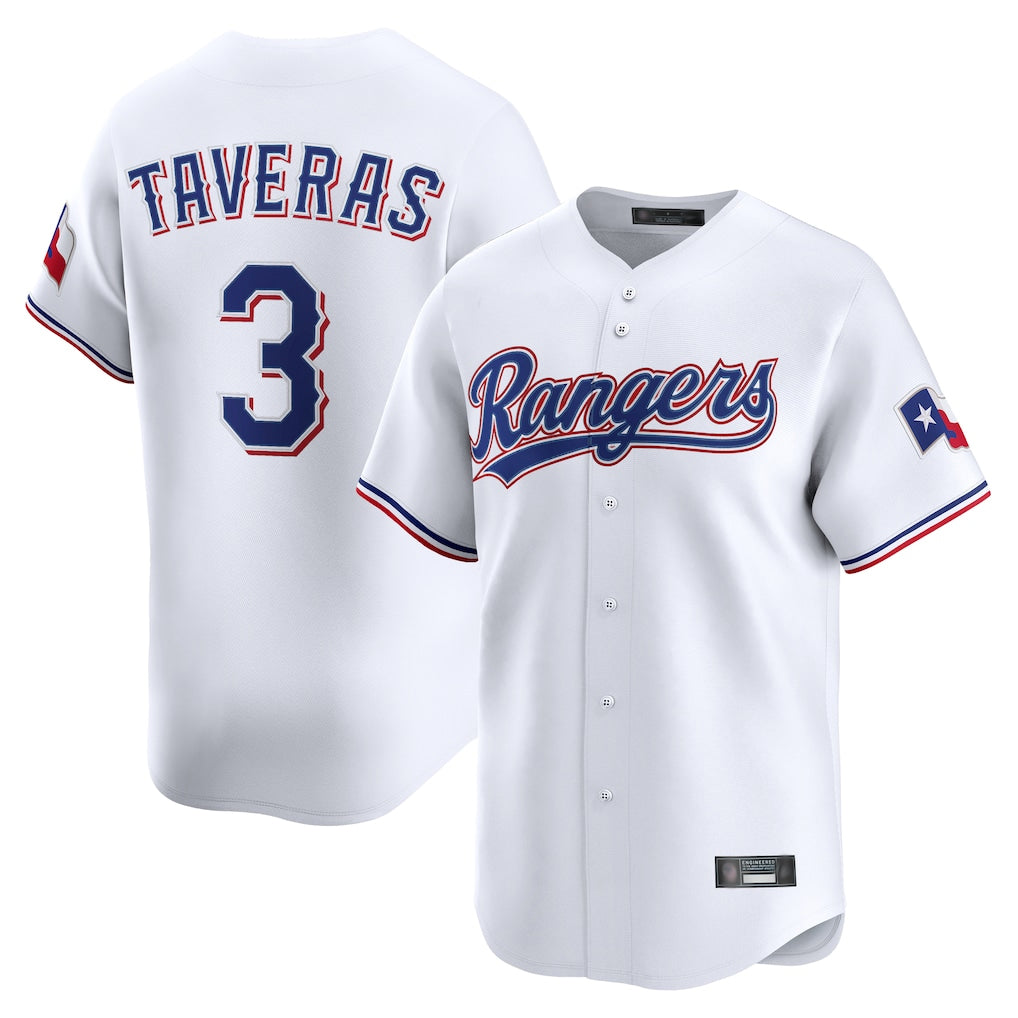 T.Rangers #3 Leody Taveras Player White Home Limited Fdoa Stitched Jerseys