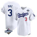 LA.Dodgers #3 Edwin D¨ªaz Player White World Series Limited Home Fdoa Stitched Jerseys