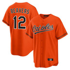 B.Orioles #12 Dylan Beavers Player Orange Home Game Gdoa Stitched Jerseys