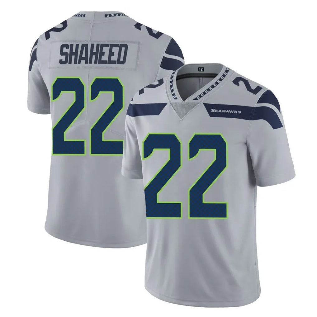 S.Seahawks #22 Rashid Shaheed Player Gray Limited Vapor Untouchable Home Game Gdoa Stitched Jerseys