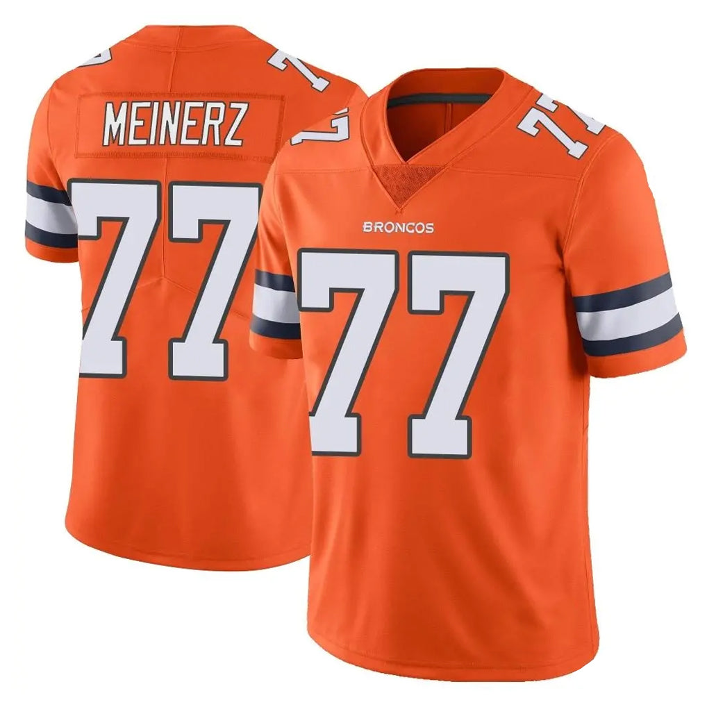 D.Broncos #77 Quinn Meinerz Player Orange Vapor Untouchable Limited Home Game Gdoa Stitched Jerseys