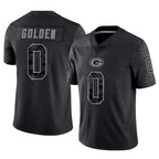 GB.Packers #0 Matthew Golden Player Black Reflective Limited Home Game Gdoa Stitched Jerseys