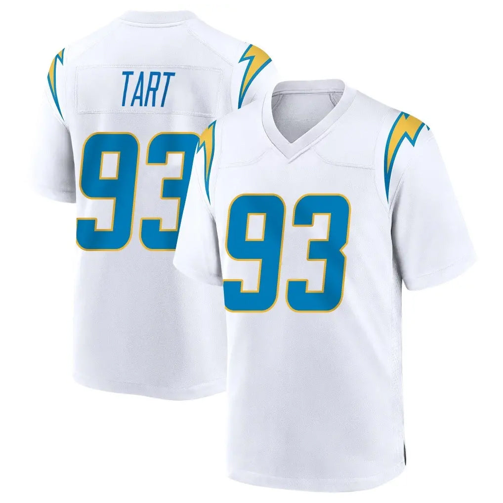 LA.Chargers #93 Teair Tart Player White Home Game Gdoa Stitched Jerseys