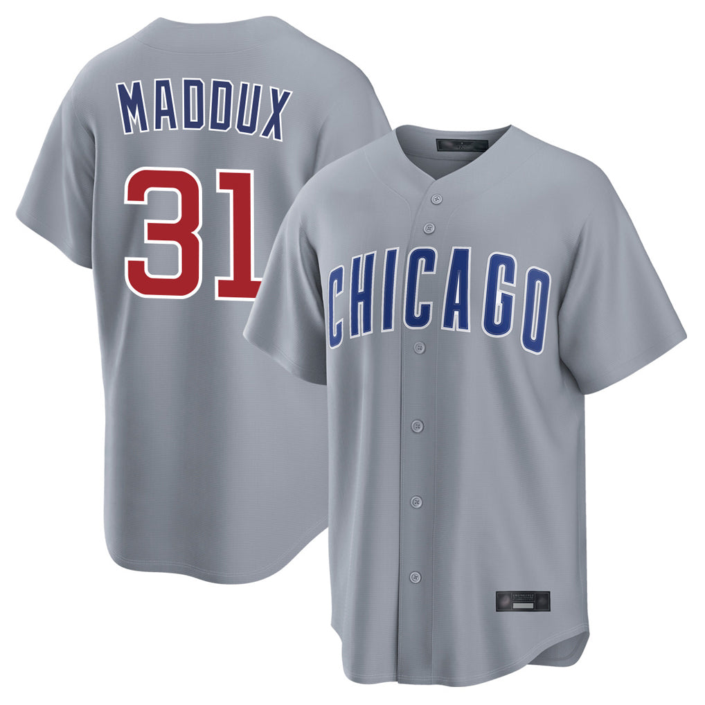 C.Cubs #31 Greg Maddux Player Gray Home Game Gdoa Stitched Jerseys