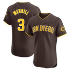 S.Diego Padres #3 Jackson Merrill Player Brown Home Limited Elite Fdoa Stitched Jerseys