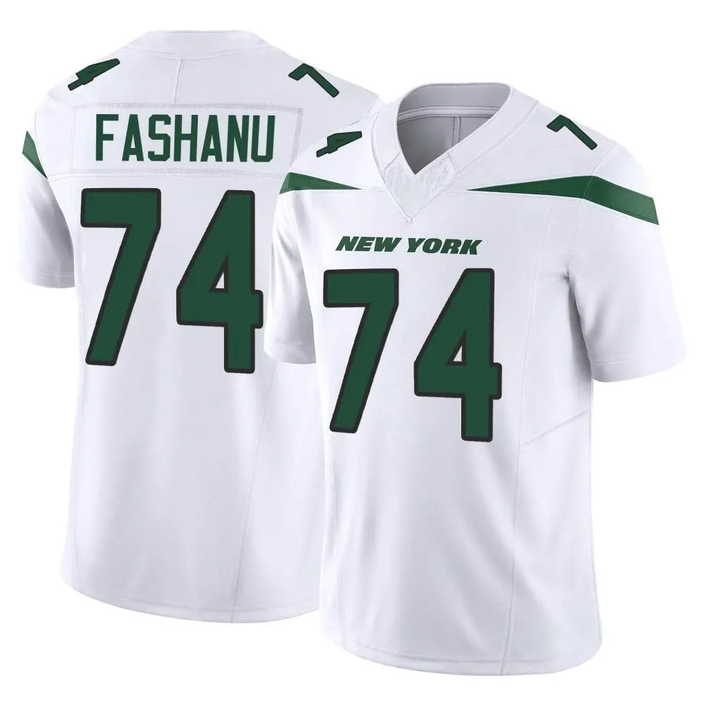 NY.Jets #74 Olu Fashanu Player White Limited Vapor F.U.S.E. Home Game Gdoa Stitched Jerseys