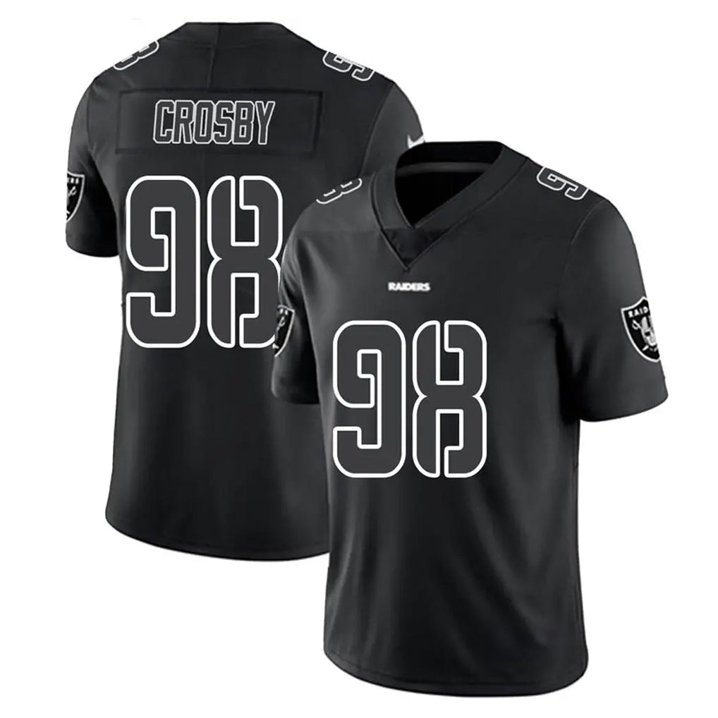 LV.Raiders #98 Maxx Crosby Player Black Limited Black Impact Home Game Gdoa Stitched Jerseys