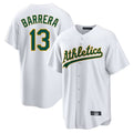 Athletics #13 Luis Barrera Player White Home Game Gdoa Stitched Jerseys