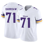 M.Vikings #71 Christian Darrisaw Player White Limited Vapor F.U.S.E. Home Game Gdoa Stitched Jerseys