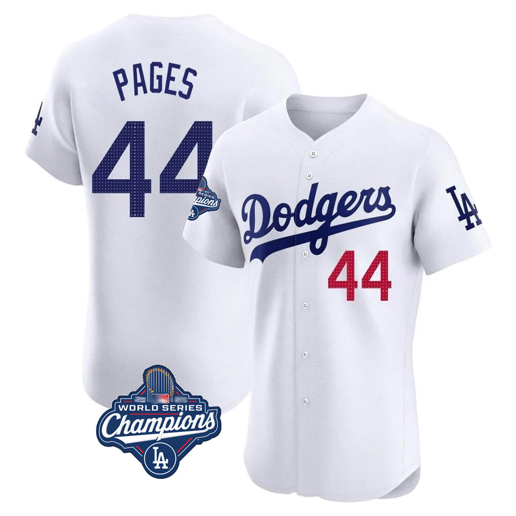 LA.Dodgers #44 Andy Pages Player White World Series Meet Limited Elite Home Fdoa Stitched Jerseys