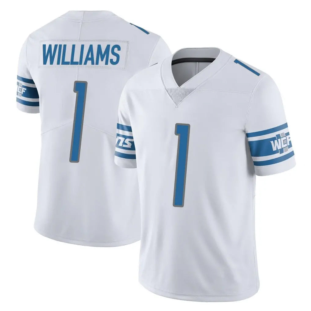 D.Lions #1 Jameson Williams Player White Limited Vapor Untouchable Home Game Gdoa Stitched Jerseys