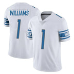 D.Lions #1 Jameson Williams Player White Limited Vapor Untouchable Home Game Gdoa Stitched Jerseys