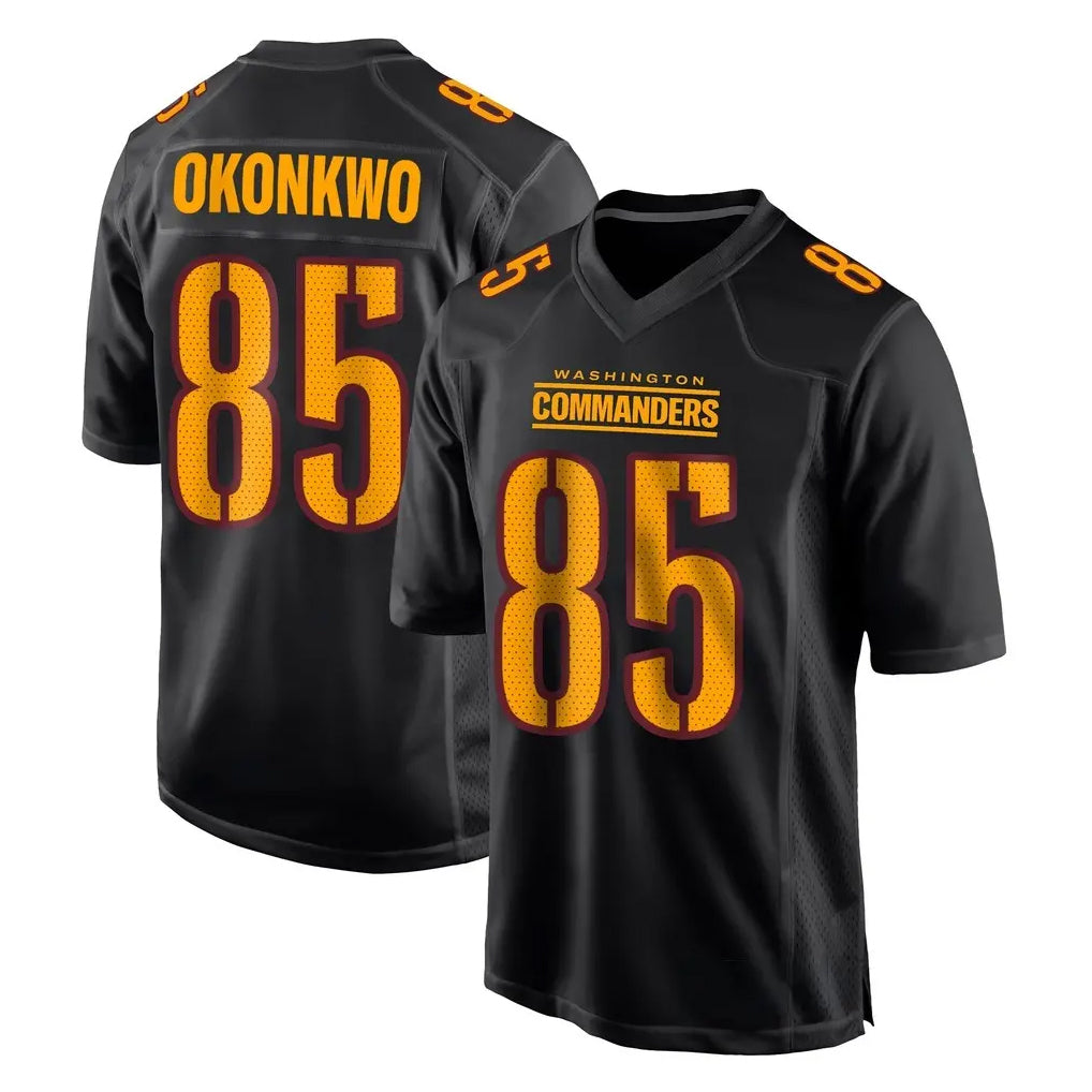 W.Commanders #85 Chig Okonkwo Player Black Carbon Fashion Home Game Gdoa Stitched Jerseys