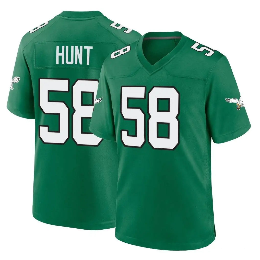 P.Eagles #58 Jalyx Hunt Player Green Kelly Alternate Home Game Gdoa Stitched Jerseys