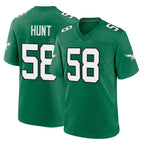 P.Eagles #58 Jalyx Hunt Player Green Kelly Alternate Home Game Gdoa Stitched Jerseys