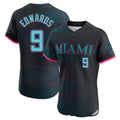 M.Marlins #9 Xavier Edwards Player Black City Connect Home Limited Elite Fdoa Stitched Jerseys