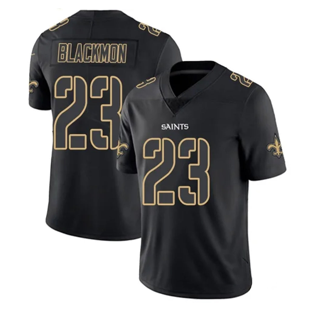 NO.Saints #23 Julian Blackmon Player Black Impact Limited Home Game Gdoa Stitched Jerseys