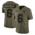 TB.Buccaneers #6 Baker Mayfield Player Olive 2025 Salute To Service Limited Home Game Gdoa Stitched Jerseys