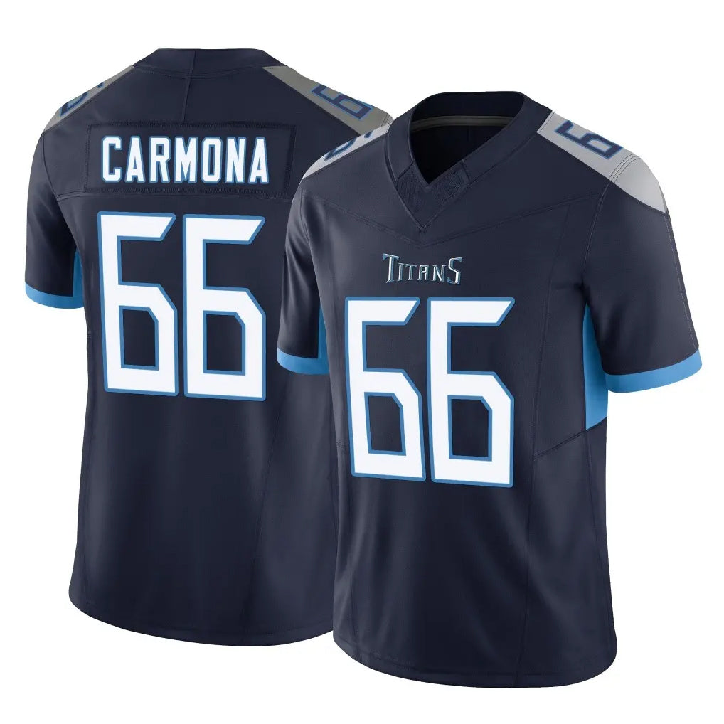 T.Titans #66 Fernando Carmona Jr. Player Navy Limited Vapor F.U.S.E. Home Game Gdoa Stitched Jerseys