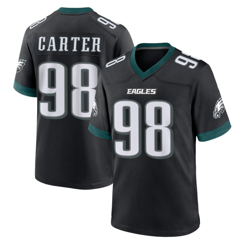 P.Eagles #98 Jalen Carter Player Black Game Home Gdoa Stitched Jerseys