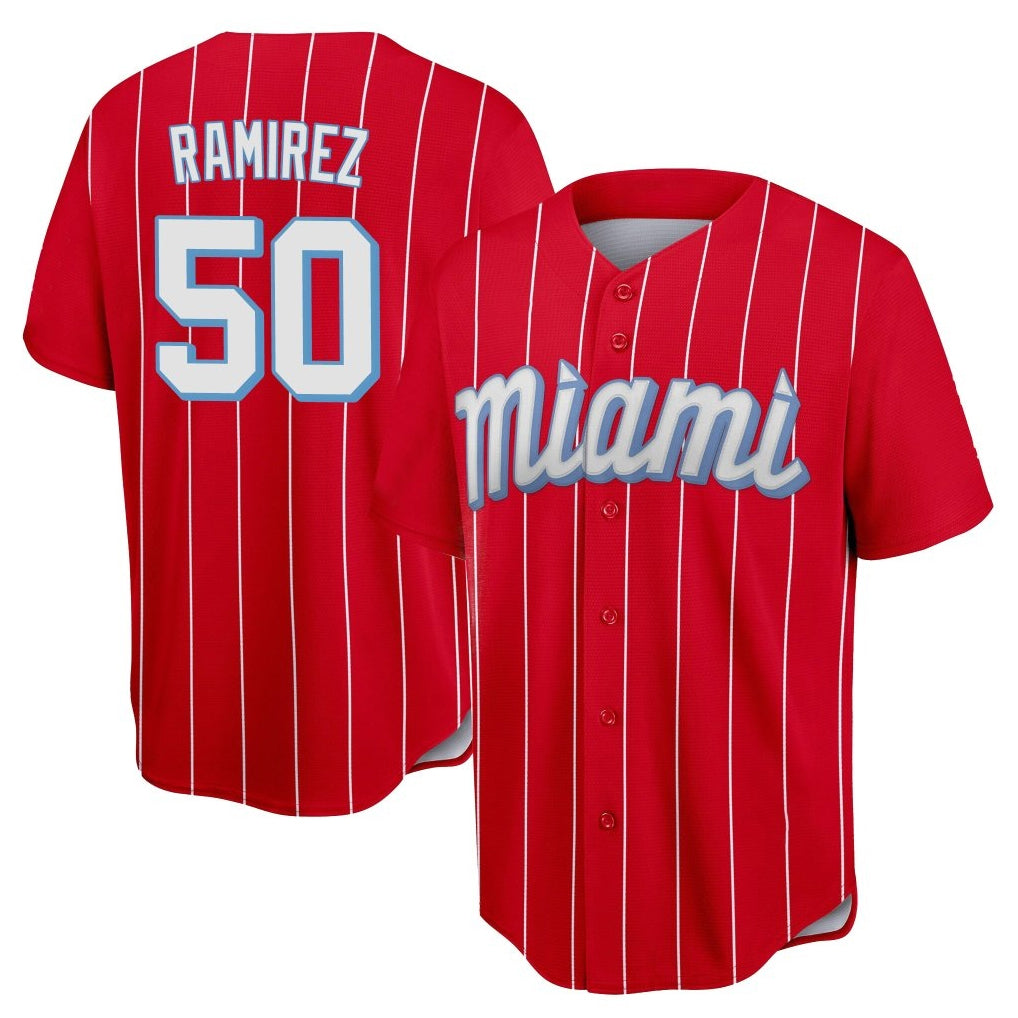 M.Marlins #50 Agustin Ramirez Player Red City Connect Home Game Fdoa Stitched Jerseys