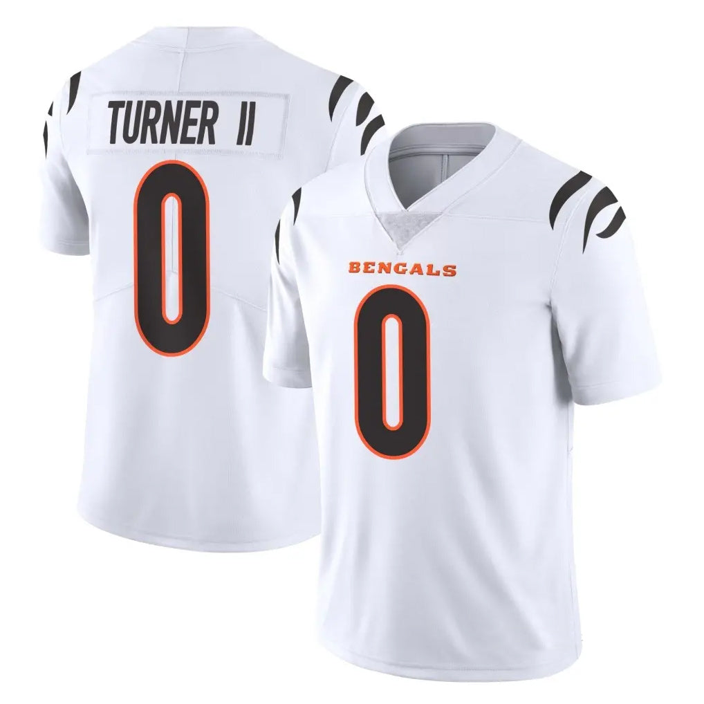C.Bengals #0 DJ Turner II Player White Vapor Untouchable Limited Home Game Gdoa Stitched Jerseys