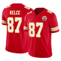 KC.Chiefs #87 Travis Kelce Player Red Limited Vapor F.U.S.E. Home Game Gdoa Stitched Jerseys