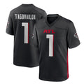 A.Falcons #1 Tua Tagovailoa Player Black Home Game Gdoa Stitched Jerseys