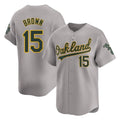 Athletics #15 Seth Brown Player Gray Road Limited Home Game Gdoa Stitched Jerseys