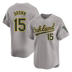 Athletics #15 Seth Brown Player Gray Road Limited Home Game Gdoa Stitched Jerseys