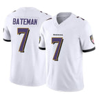 B.Ravens #7 Rashod Bateman Player White Vapor F.U.S.E. Limited Home Game Gdoa Stitched Jerseys