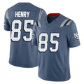 NE.Patriots #85 Hunter Henry Player Blue Limited Rivalries Collection Home Game Gdoa Stitched Jerseys