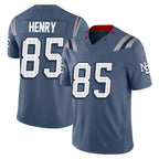 NE.Patriots #85 Hunter Henry Player Blue Limited Rivalries Collection Home Game Gdoa Stitched Jerseys