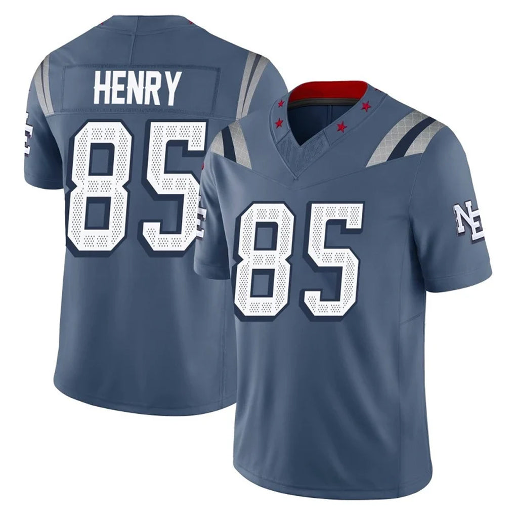 NE.Patriots #85 Hunter Henry Player Blue Limited Rivalries Collection Home Game Gdoa Stitched Jerseys