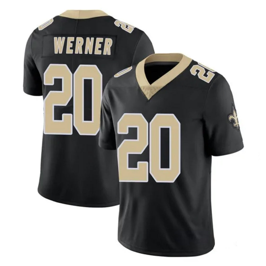 NO.Saints #20 Pete Werner Player Black Limited Vapor Untouchable Home Game Gdoa Stitched Jerseys