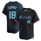 M.Marlins #18 Griffin Conine Player Black City Connect Home Limited Fdoa Stitched Jerseys