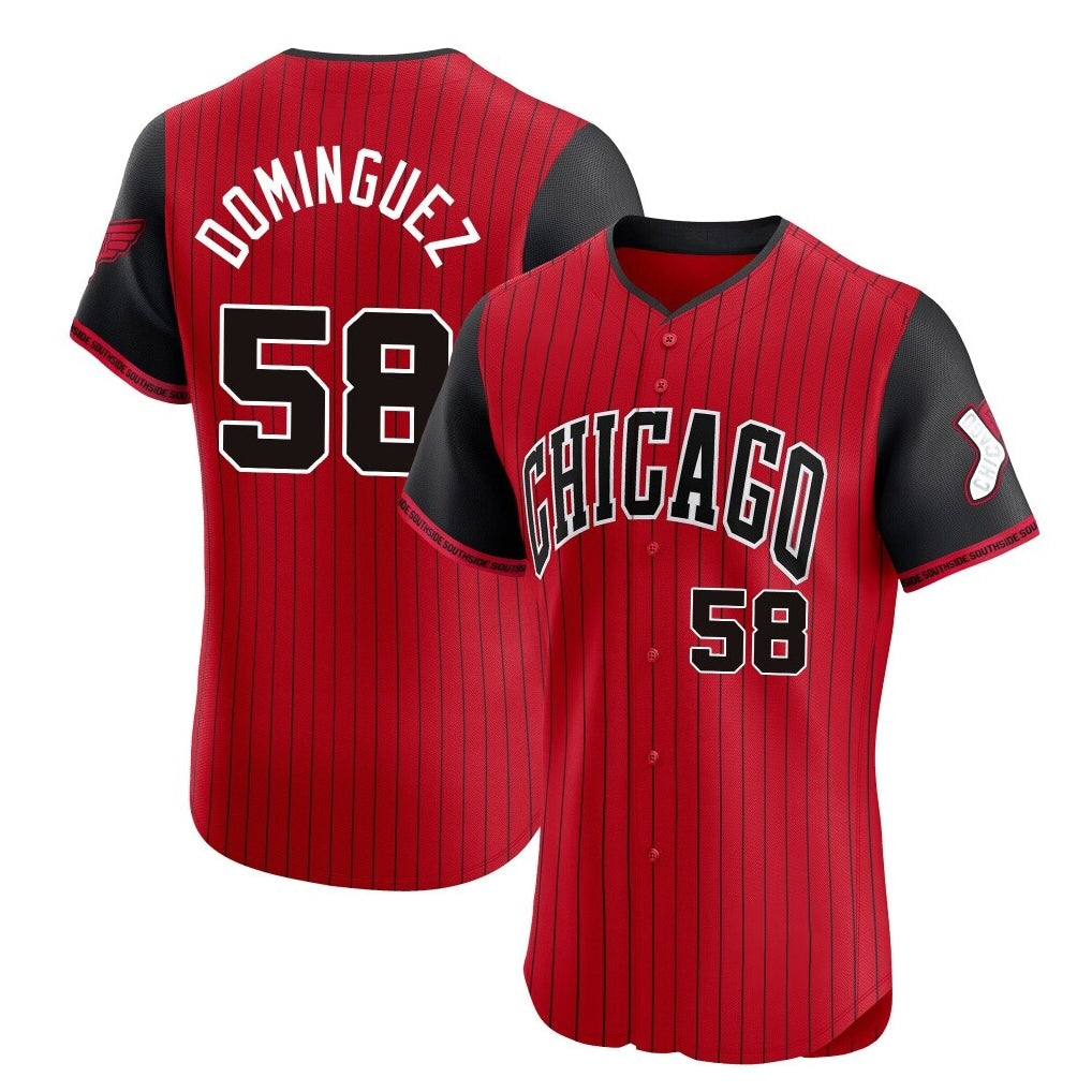 C.White Sox #58 Seranthony Dom¨ªnguez Player Red City Connect Limited Elite Home Gdoa Stitched Jerseys