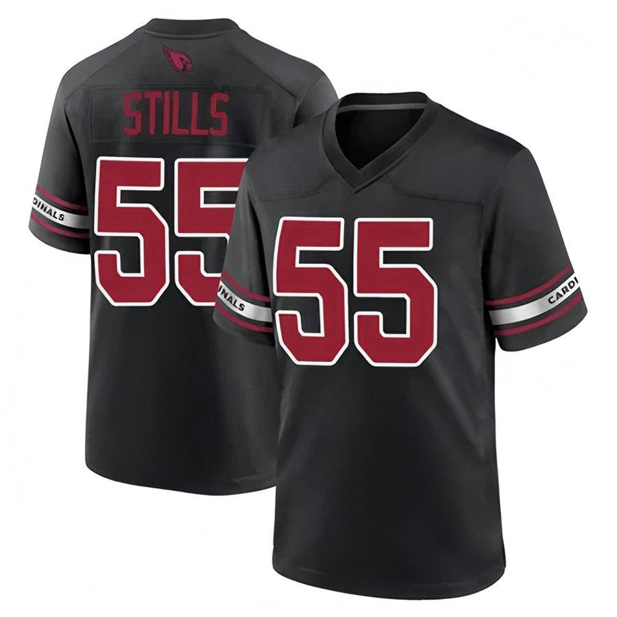 A.Cardinals #55 Dante Stills Player Black Home Game Gdoa Stitched Jerseys