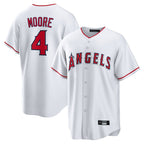 LA.Angels #4 Christian Moore Player White Home Game Fdoa Stitched Jerseys